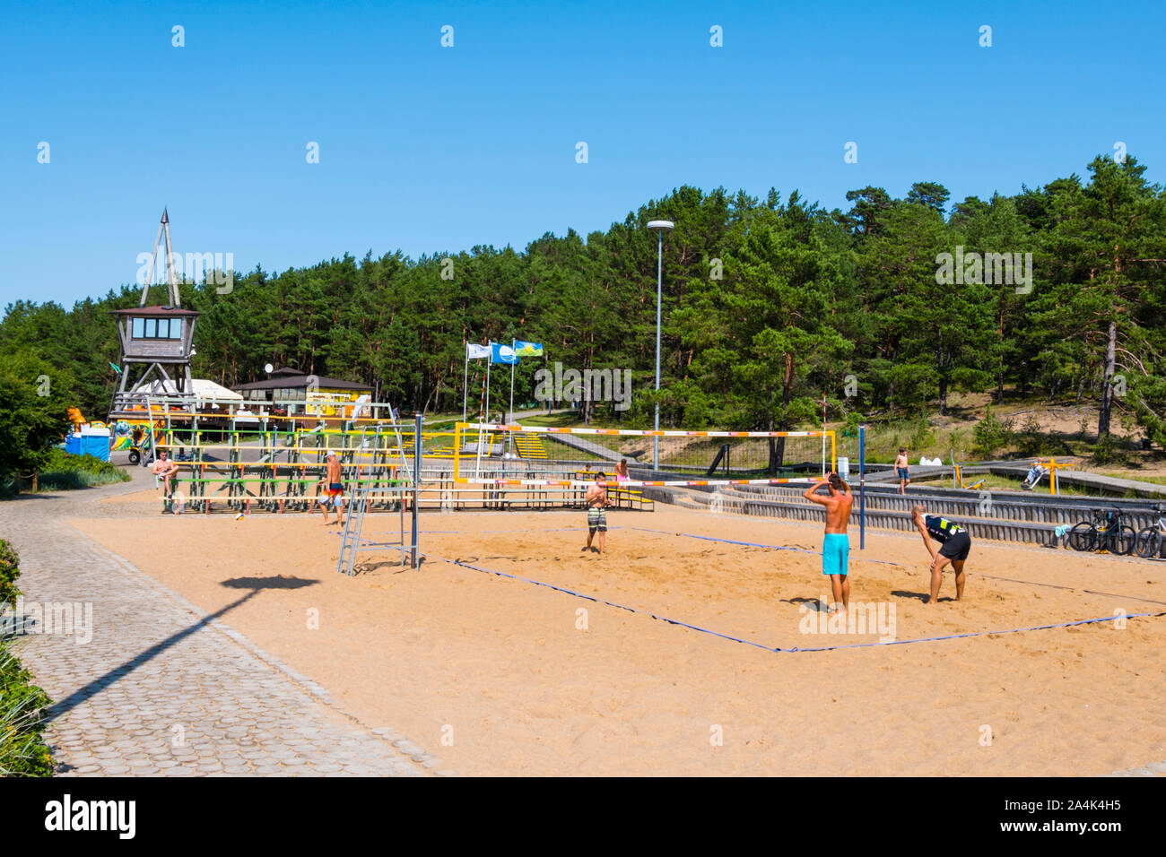 Beachvolleyball, Juras Parks, Saulkrasti, Lettland Stockfoto