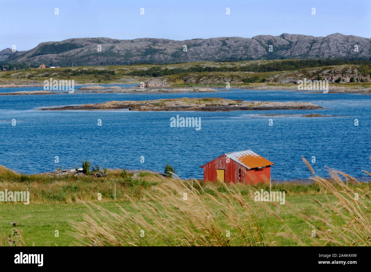 Landschaft in Vikna Kommune, Norwegen Stockfoto