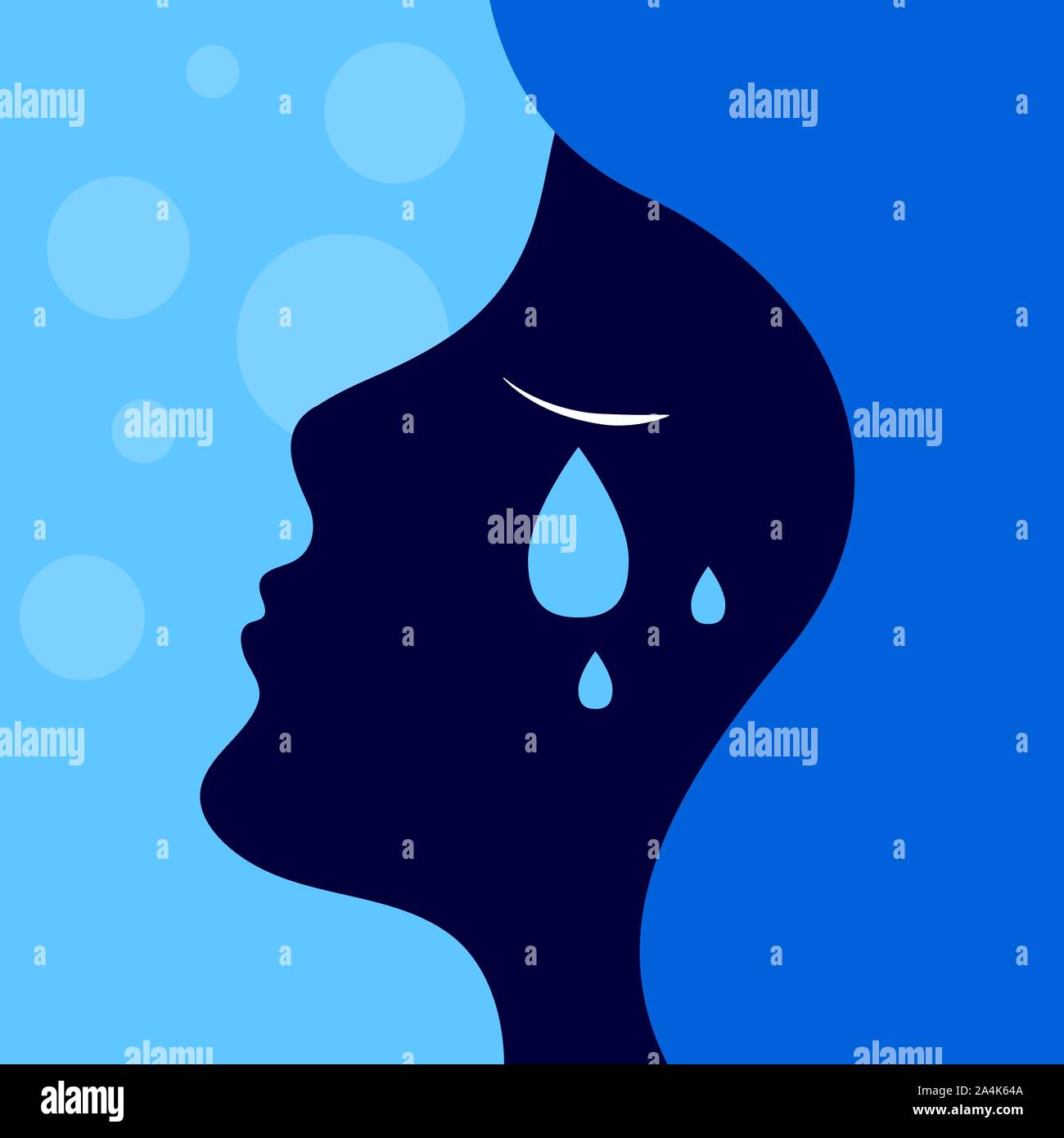 Depressionen, Traurigkeit, Mädchen weinen, Tränen über die Wange