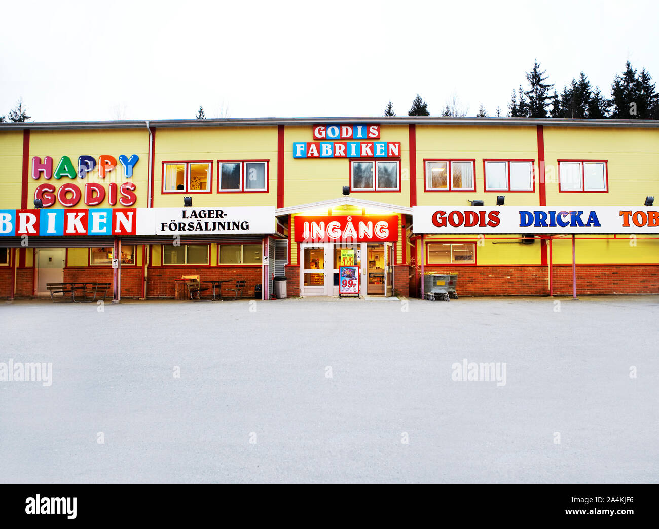 Geschäfte in der Nähe Svinesund Stockfoto