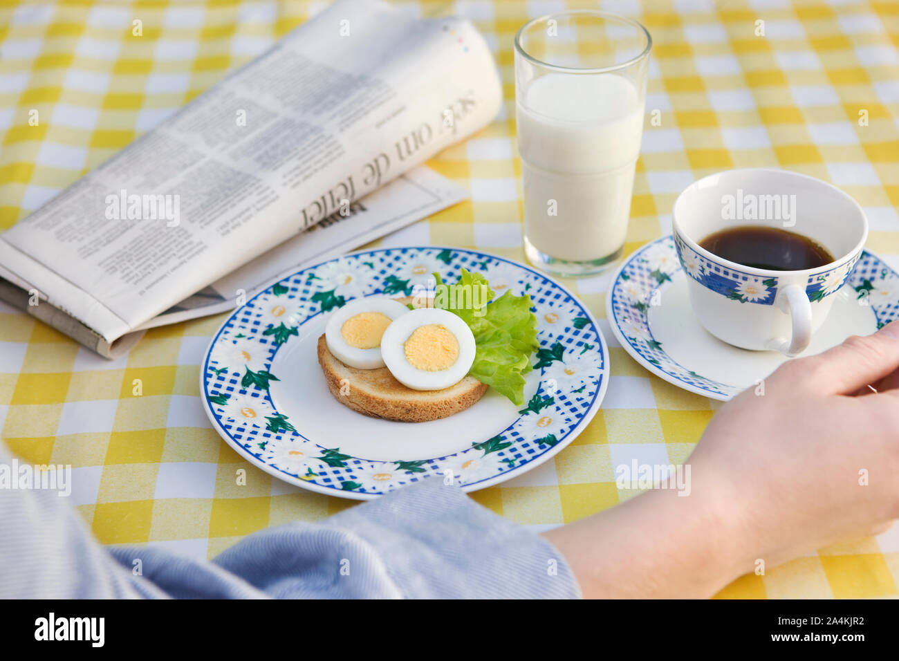 Frühstück in Mandal. Stockfoto