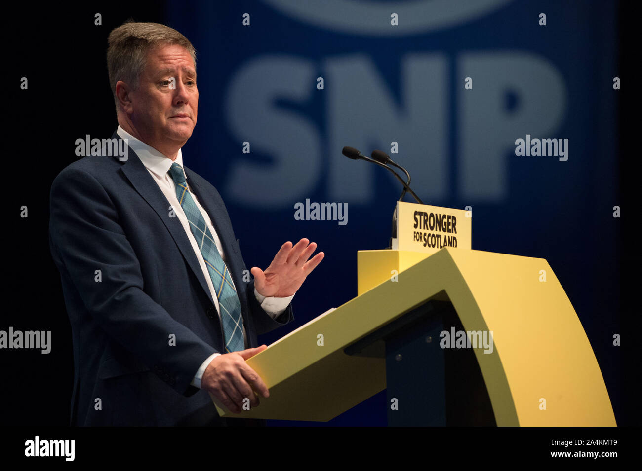 Aberdeen, Großbritannien. 15 Okt, 2019. Im Bild: Keith Brown MSP - Delegieren Leiter der Scottish National Party (SNP). Scottish National Party (SNP) Nationale Konferenz, auf der Veranstaltung komplexe Aberdeen (teca). Credit: Colin Fisher/Alamy leben Nachrichten Stockfoto