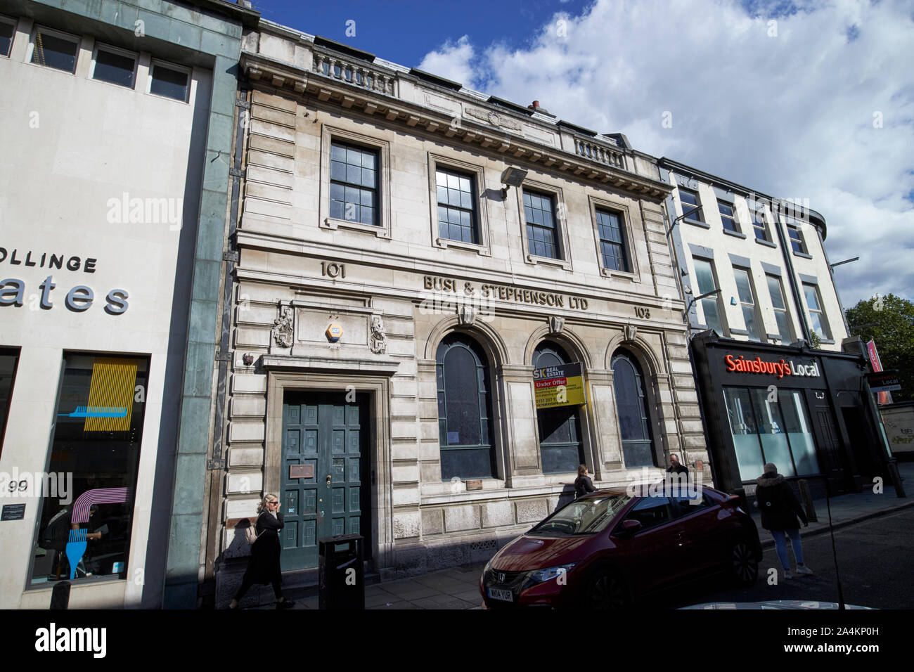 101-103 Bold Street Liverpool ehemaligen Midland Bank und rudge-whitworth Zyklus funktioniert und Busi und stephenson Speditionen Liverpool England Großbritannien Stockfoto