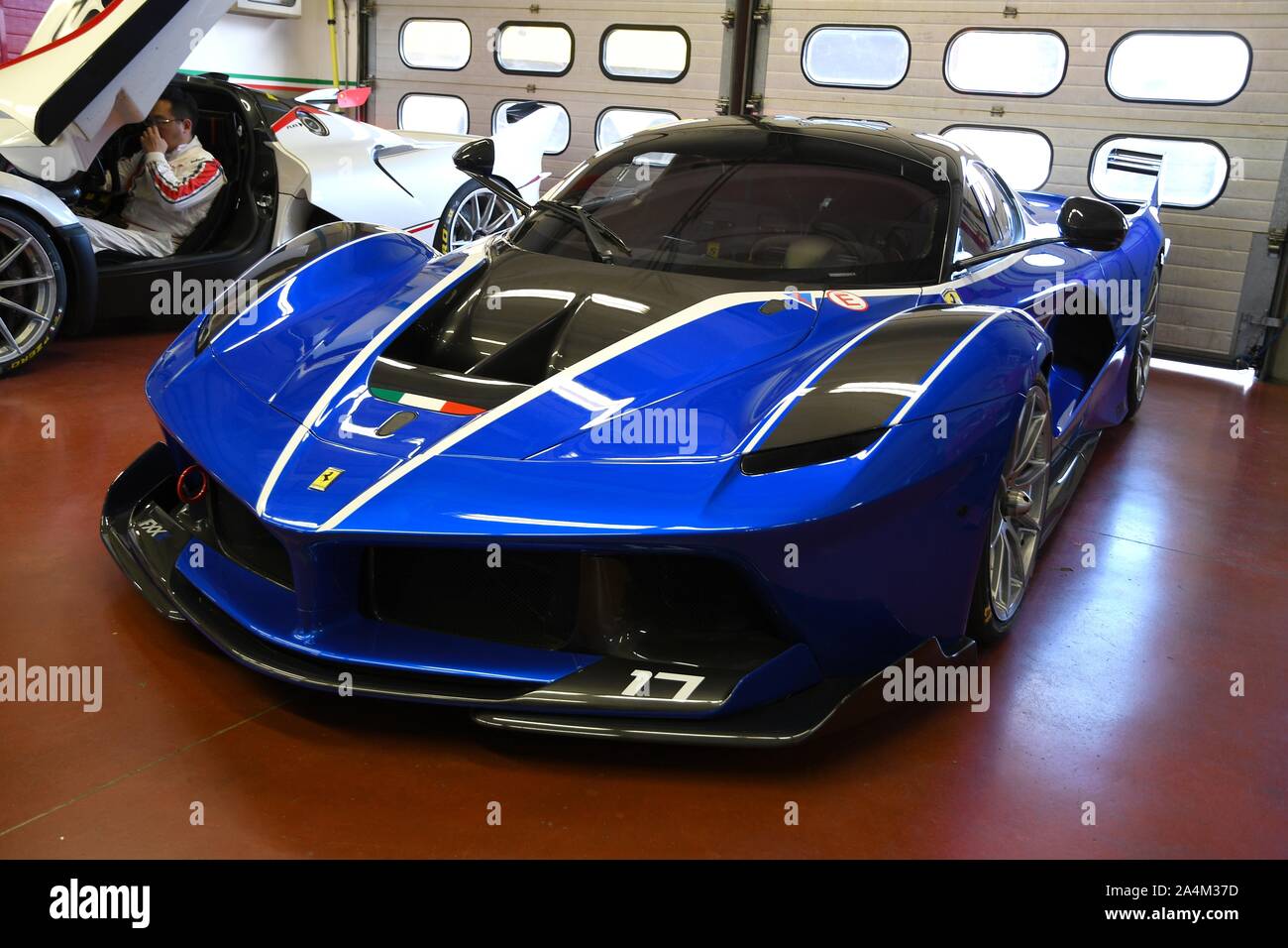 MUGELLO, Italien - 26. OKTOBER 2017: Detail der Ferrari FXX-K während Finali Mondiali Ferrrari 2017-XX Programme in Mugello. Italien. Stockfoto