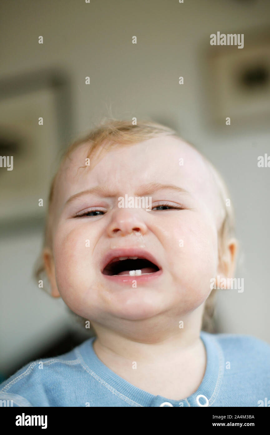 Junge, wachsende Zähne Stockfoto