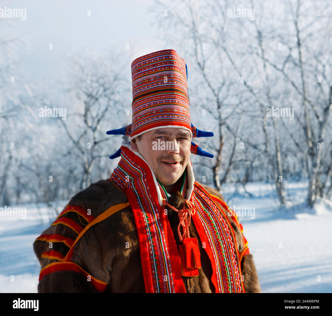 Laplander Mann. Lapp/Lappen/Laplander/Laplanders/Lapplander/Lapplanders/Sami/Gleichen in Kautokeino, Lappland/Lappland Stockfoto