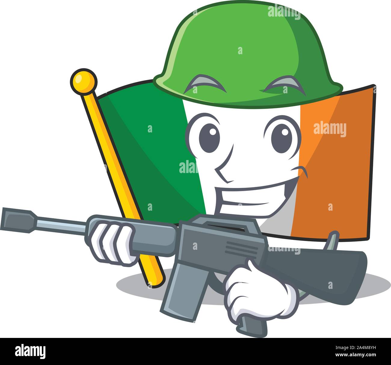 Armee Flagge Irland isoliert mit der Cartoon Stock Vektor