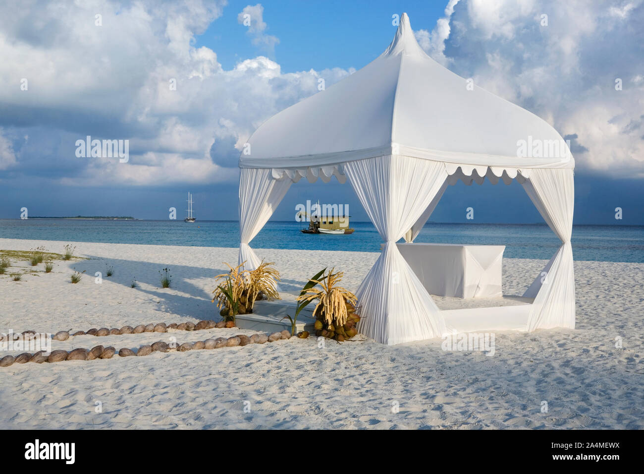 Hochzeit Zelt auf den Malediven Stockfoto