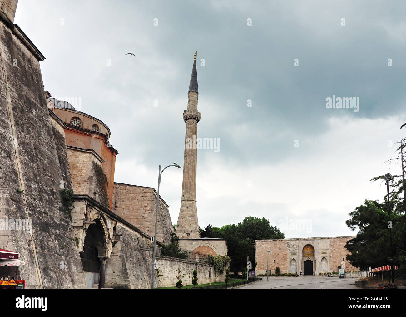 Die Hagia Sophia Seite und Eintrag zum Topkapi Palast Stockfoto