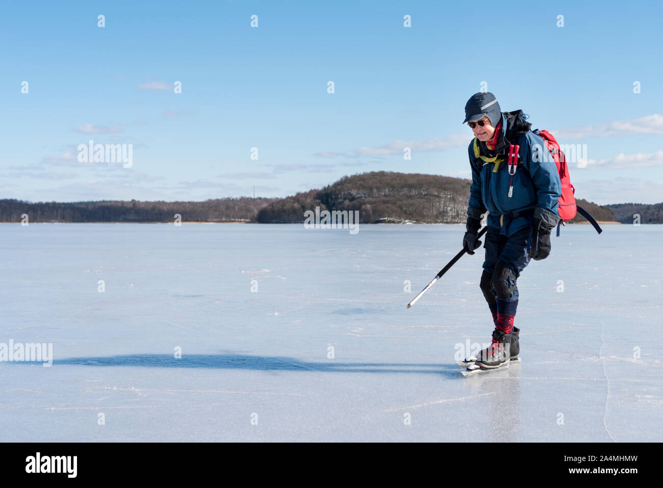 Ältere Menschen - Eislaufen Stockfoto