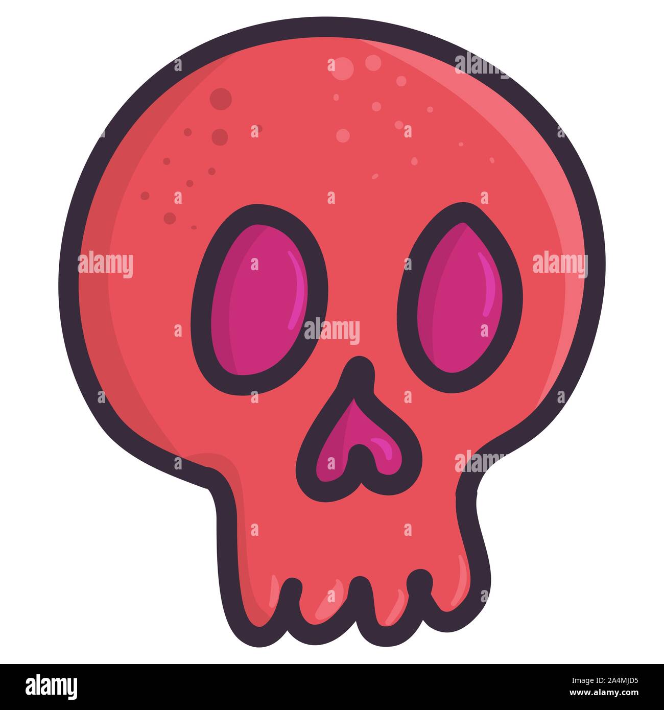 Vintage red Skull doodle Symbol für Concept Design. Vektorgrafiken Illustrationen. Handzeichnung retro Style. Stock Vektor