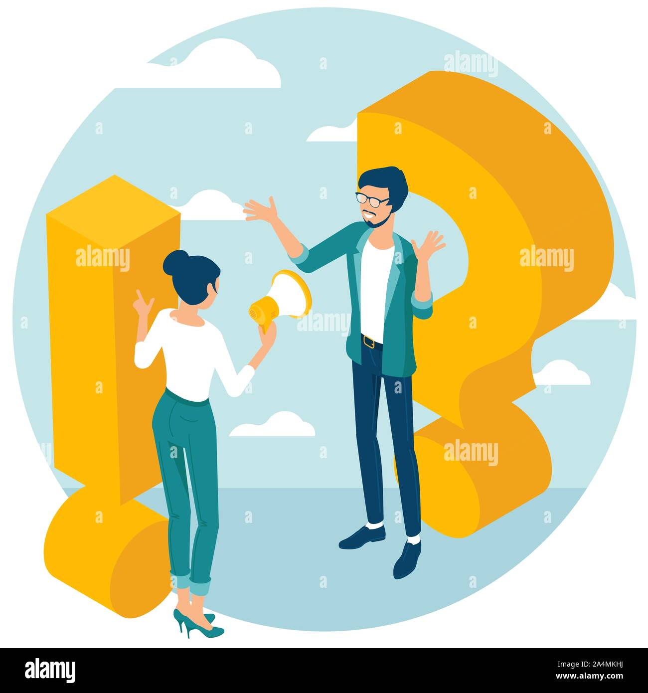 Ausrufezeichen und Fragezeichen. Stock Vektor