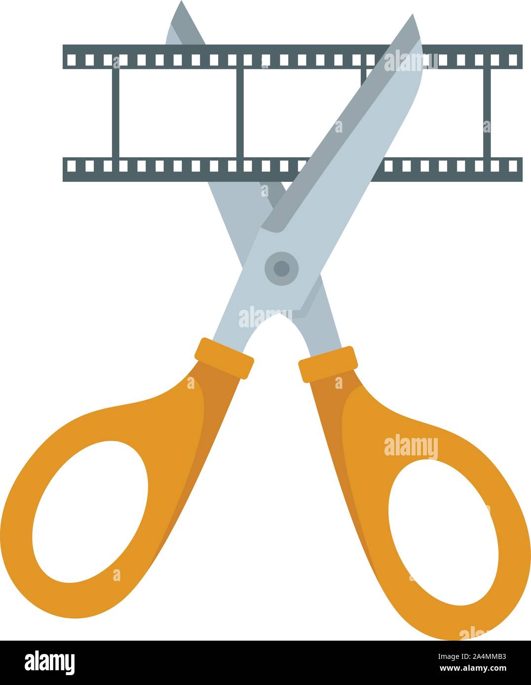 Schere schneiden film Symbol. Flache Darstellung der Schere schneiden film Vektor Symbol für Web Design Stock Vektor