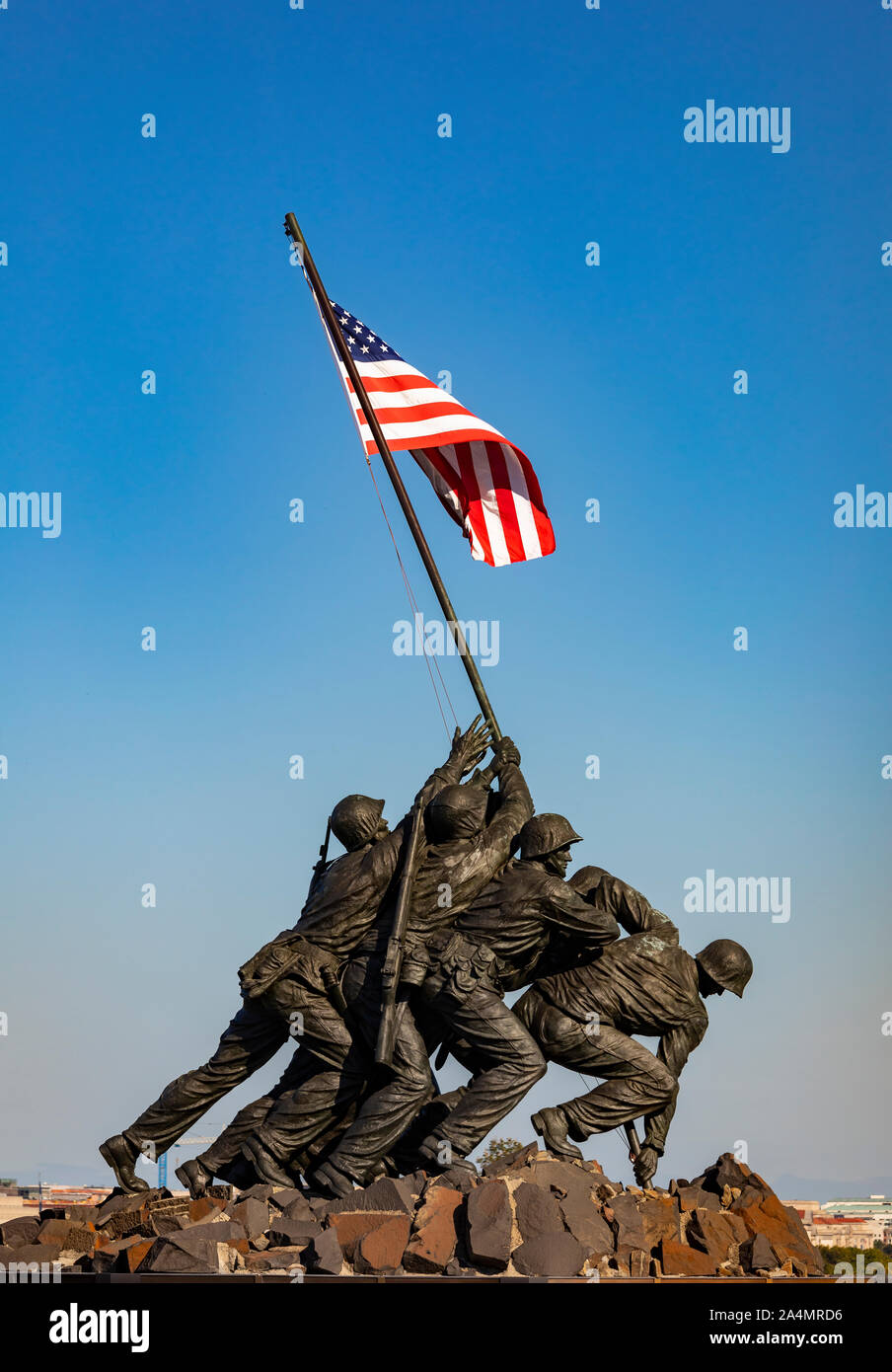 ARLINGTON, Virginia, USA - US Marine Corps War Memorial, Iwo Jima flag Raising. Stockfoto ARLINGTON, Virginia, USA - US Marine Corps War Memorial, Iwo Jima flag Raising. Stockfoto