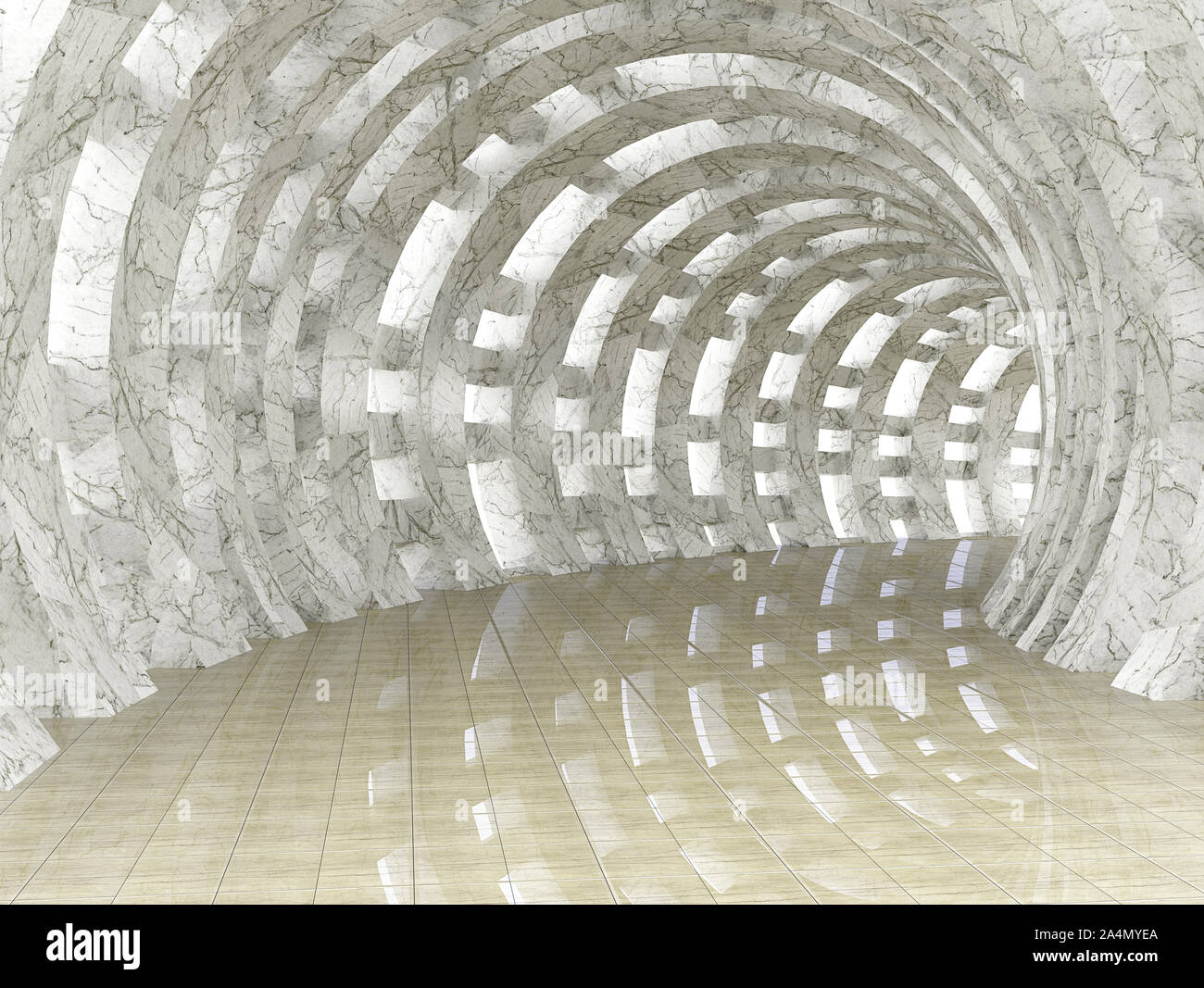 Abstrakte Marmor runde Tunnel Stockfoto