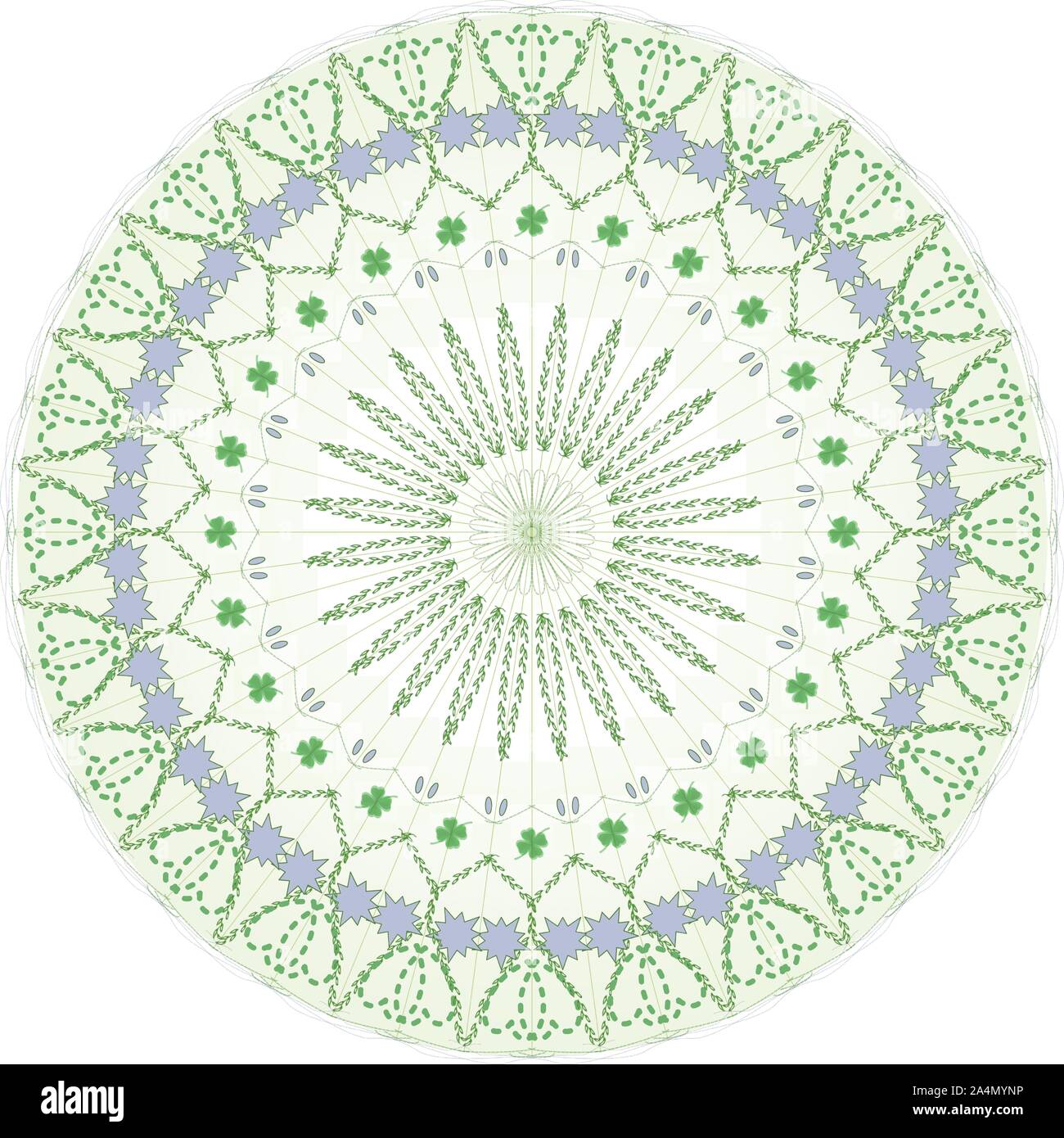 Blassgrün komplizierte Mandala, spirituellen, konzeptionelle, ethnische und künstlerische Gestaltung. Stock Vektor