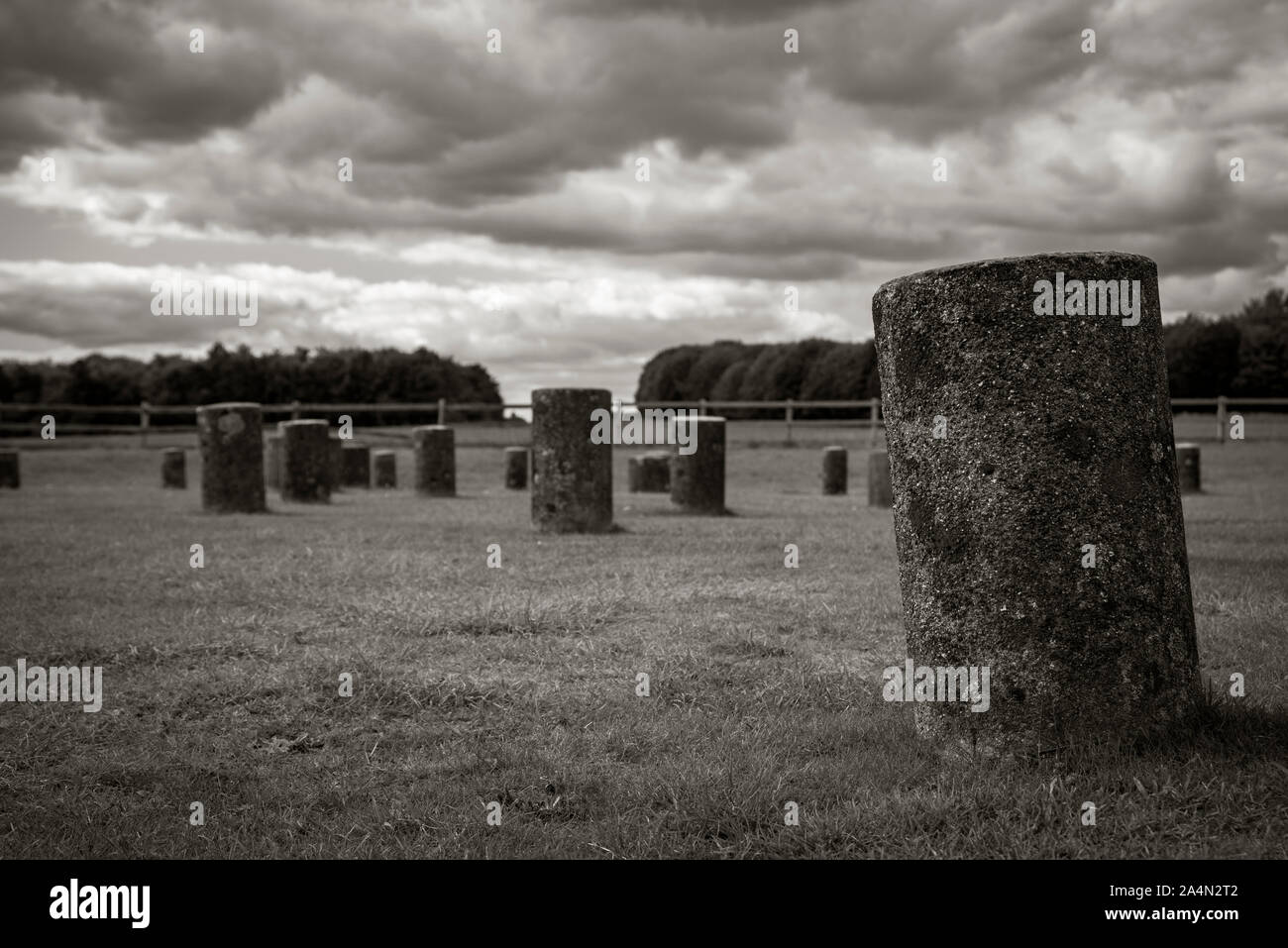 Woodhenge neolithischen Holz Kreise in der Nähe von Amesbury, Wiltshire, Großbritannien Stockfoto