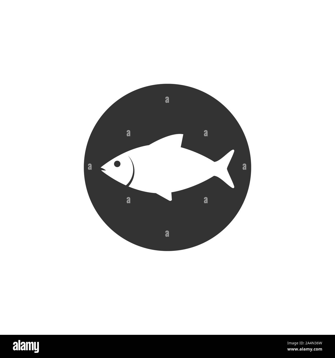 Fisch, Lebensmittel, Meer Symbol. Vector Illustration, flache Bauform. Stock Vektor