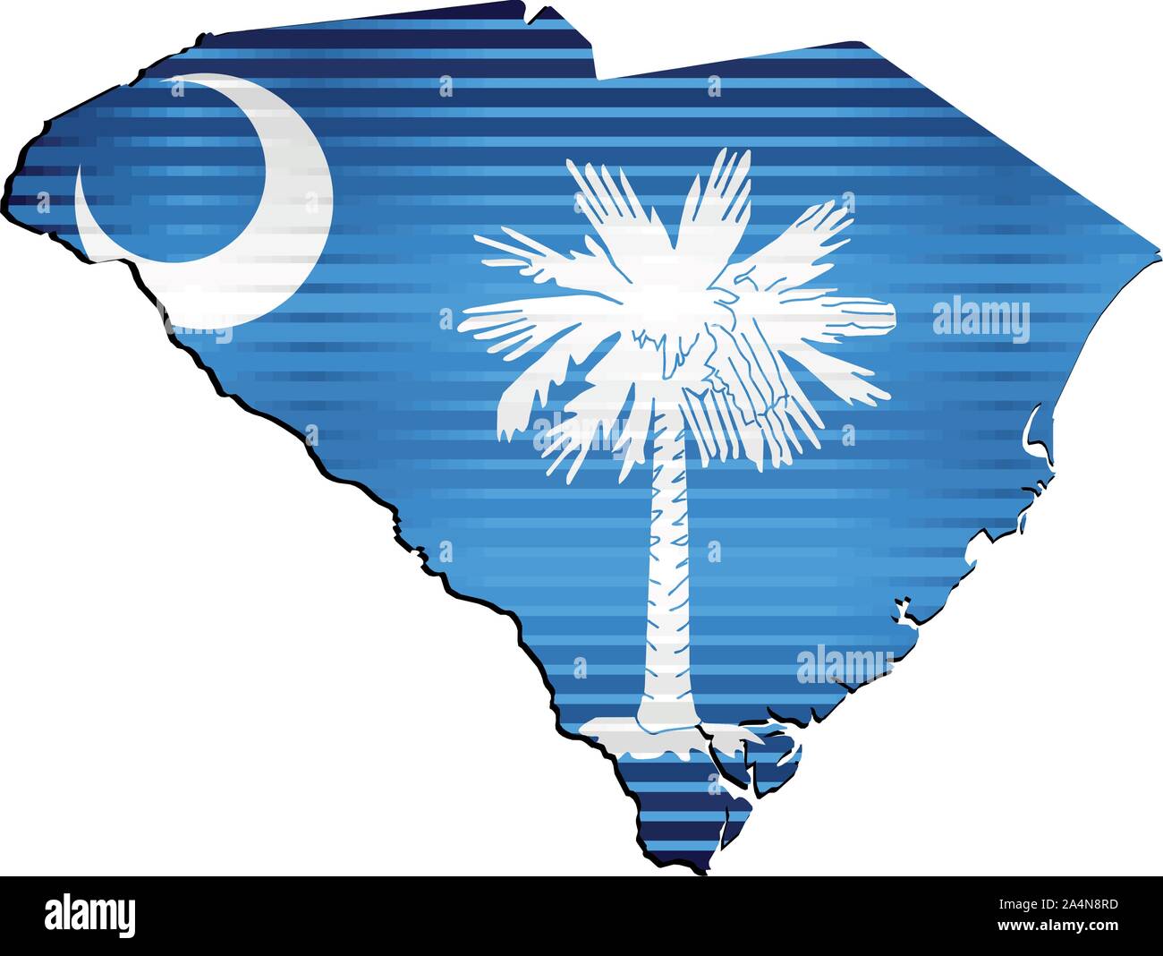 Glänzend Grunge Karte der South Carolina - Illustration, dreidimensionale Karte von South Carolina Stock Vektor