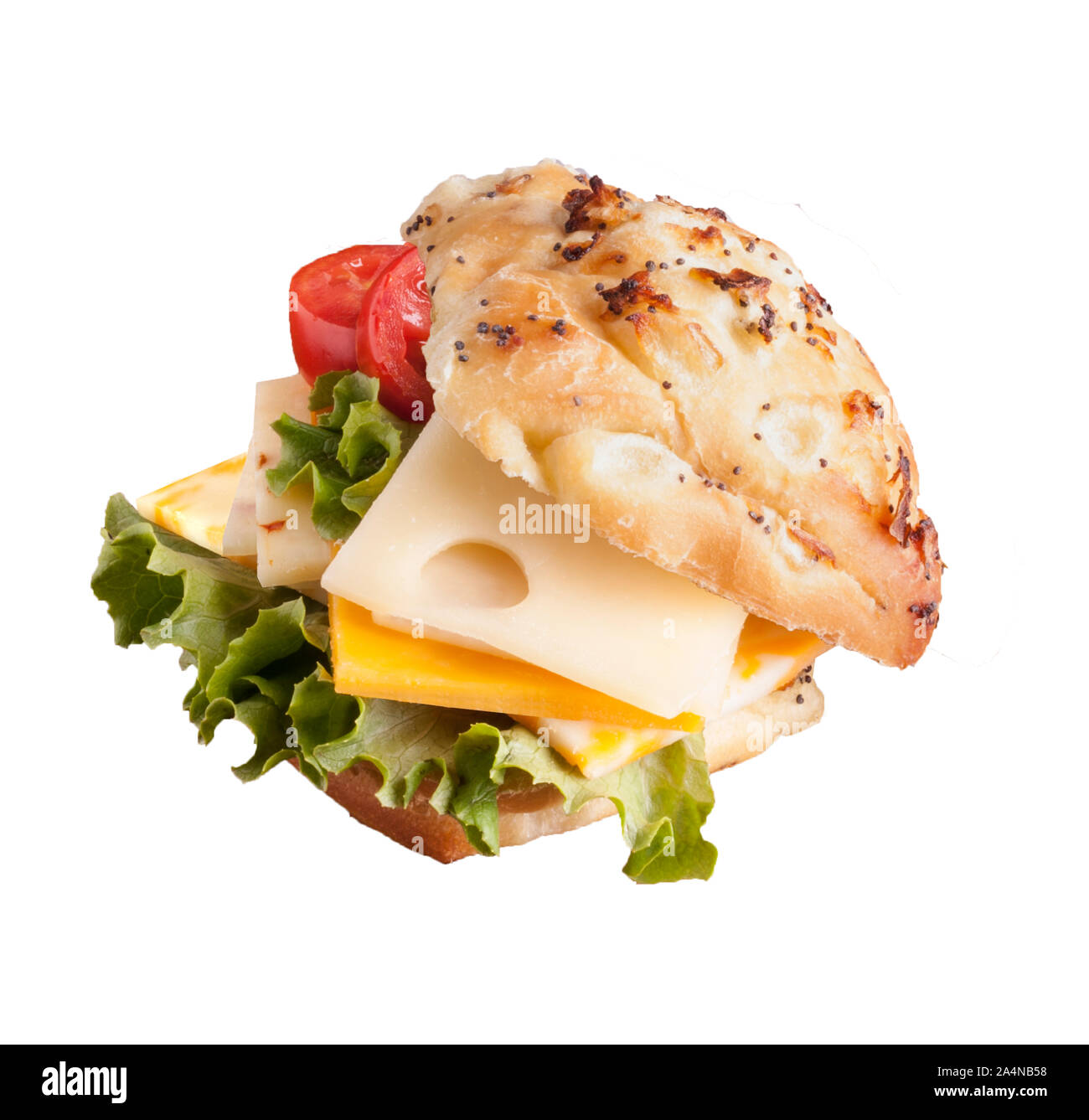 Salat Käse und Tomaten Sandwich Stockfoto