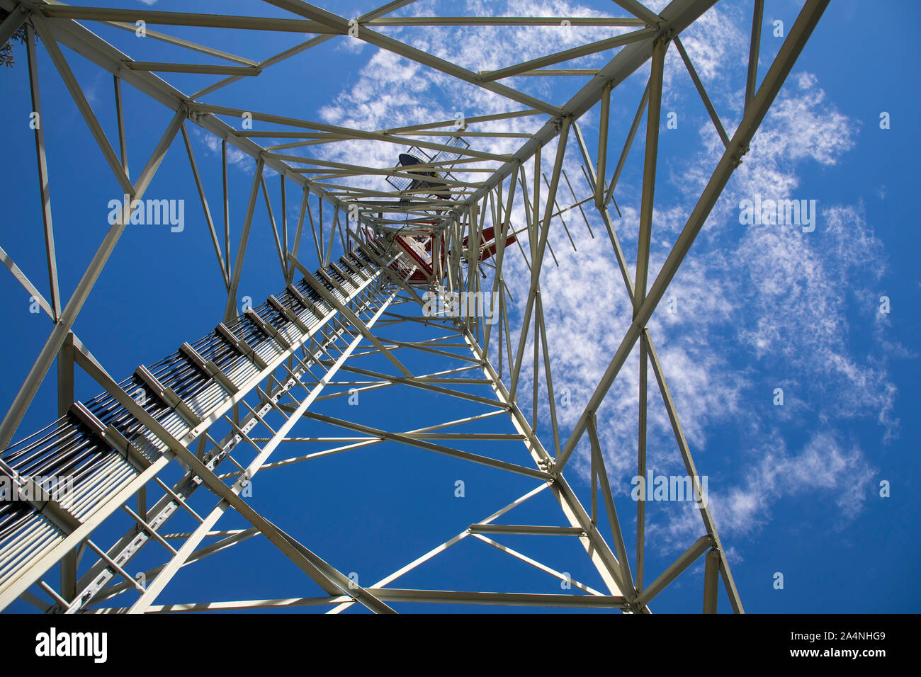 Telekommunikation demast, Mobilfunk, Richtfunk, am Krippenstein massiv, Oberösterreich, Stockfoto