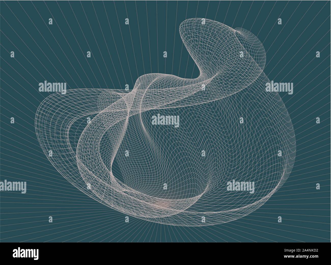 Abstrakte dynamische Welle auf einem blauen Hintergrund. Große Daten. Vector Illustration. - Vektor Stock Vektor