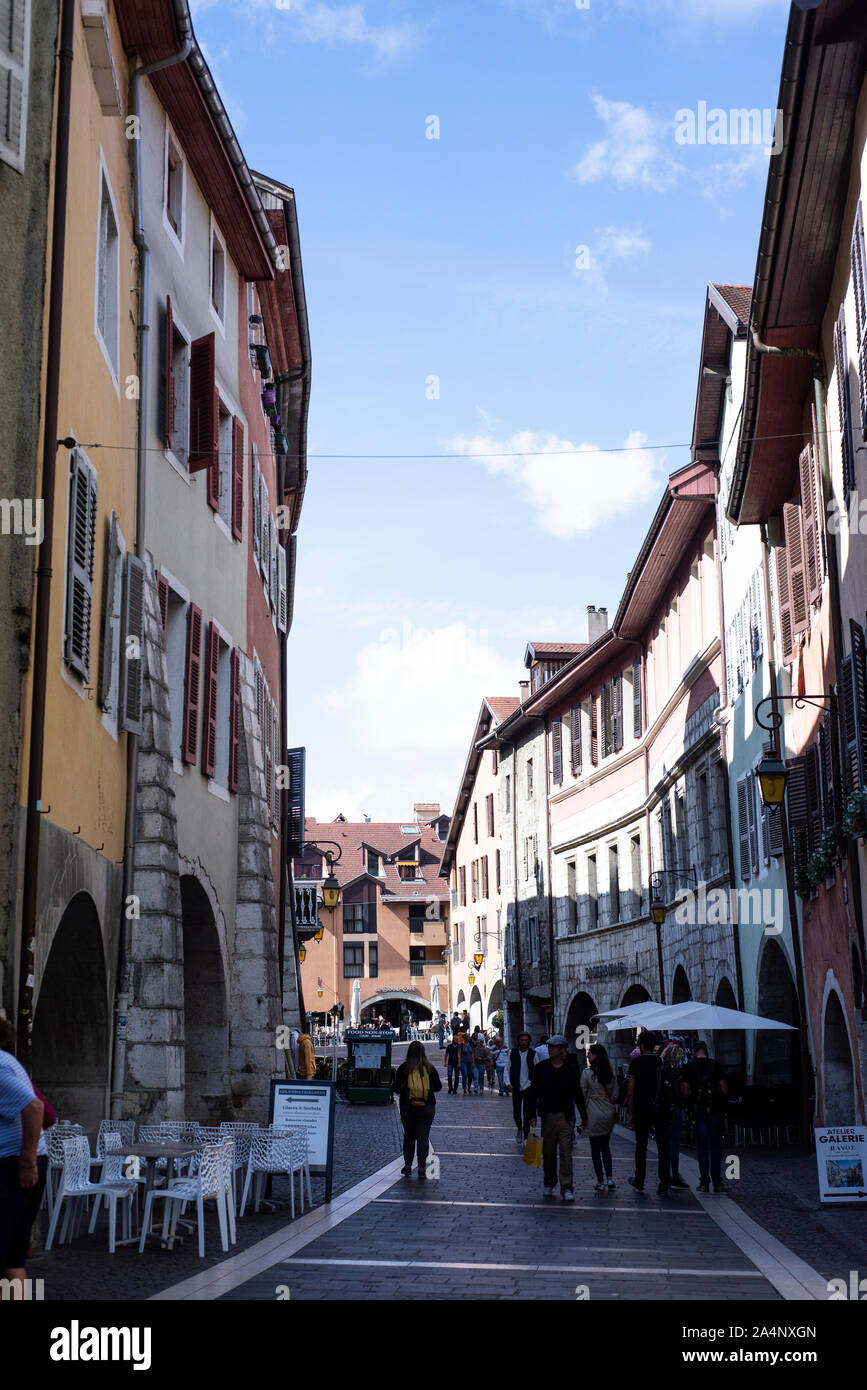Straßen von Annecy, Frankreich Stockfoto