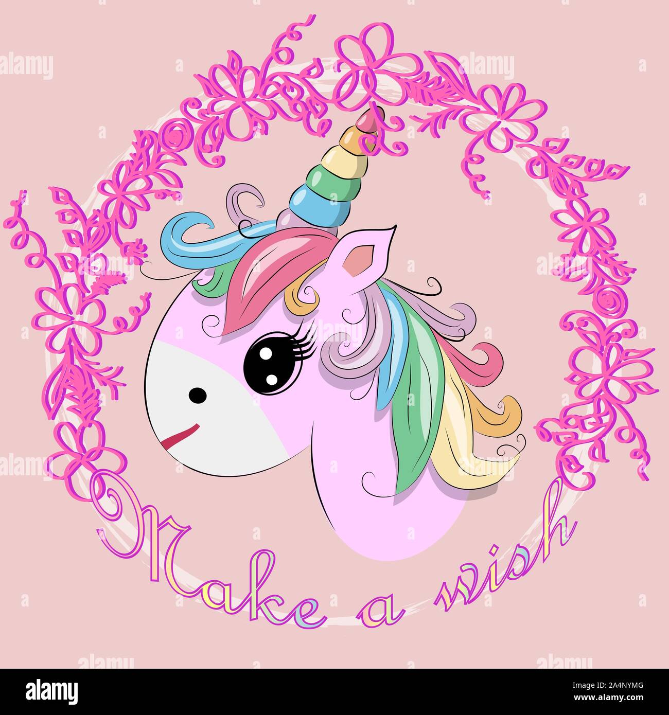 Einhorn illustration Zeichnung mit Rainbow schreiben Träumer. Das Einhorn illustration Zeichnung mit Rainbow schreiben Träumer. Das