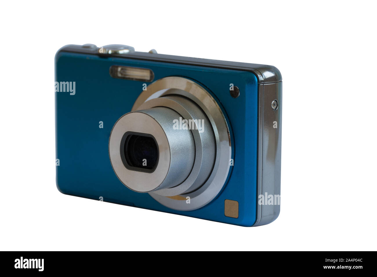 Kompakte Kamera mit weißer Farbe Hintergrund isoliert. Stockfoto