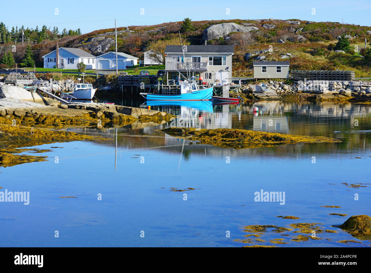 Untere Aussicht, NS, CANADA-6 OKT 2019 - Ansicht des unteren Aussicht, einem kleinen Fischerdorf an der Chebucto Halbinsel in der Nähe von Halifax, Nova Scotia. Stockfoto