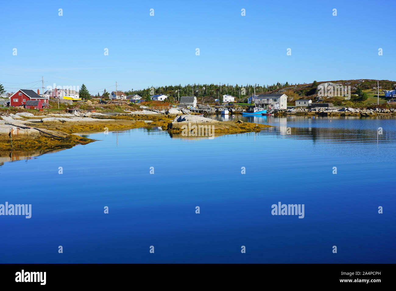 Untere Aussicht, NS, CANADA-6 OKT 2019 - Ansicht des unteren Aussicht, einem kleinen Fischerdorf an der Chebucto Halbinsel in der Nähe von Halifax, Nova Scotia. Stockfoto