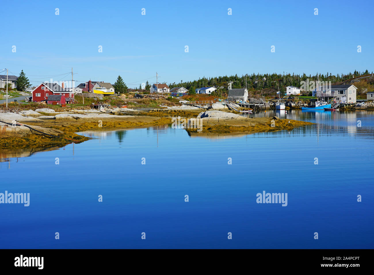 Untere Aussicht, NS, CANADA-6 OKT 2019 - Ansicht des unteren Aussicht, einem kleinen Fischerdorf an der Chebucto Halbinsel in der Nähe von Halifax, Nova Scotia. Stockfoto