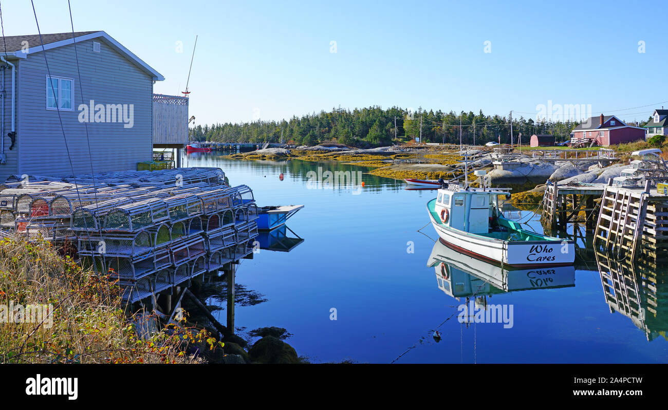 Untere Aussicht, NS, CANADA-6 OKT 2019 - Ansicht des unteren Aussicht, einem kleinen Fischerdorf an der Chebucto Halbinsel in der Nähe von Halifax, Nova Scotia. Stockfoto