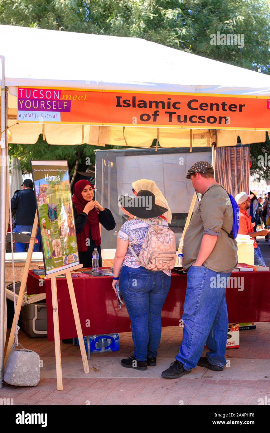 Islamische Zentrum von Tucson Bewusstsein stand auf der Tucson treffen sich Festival in Arizona Stockfoto