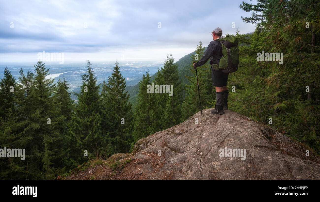 In zwei Wochen meine Frau und ich sind das Wandern der West Coast Trail ist eine 75 km Wanderung entlang der Küste von Vancouver Island. Stockfoto