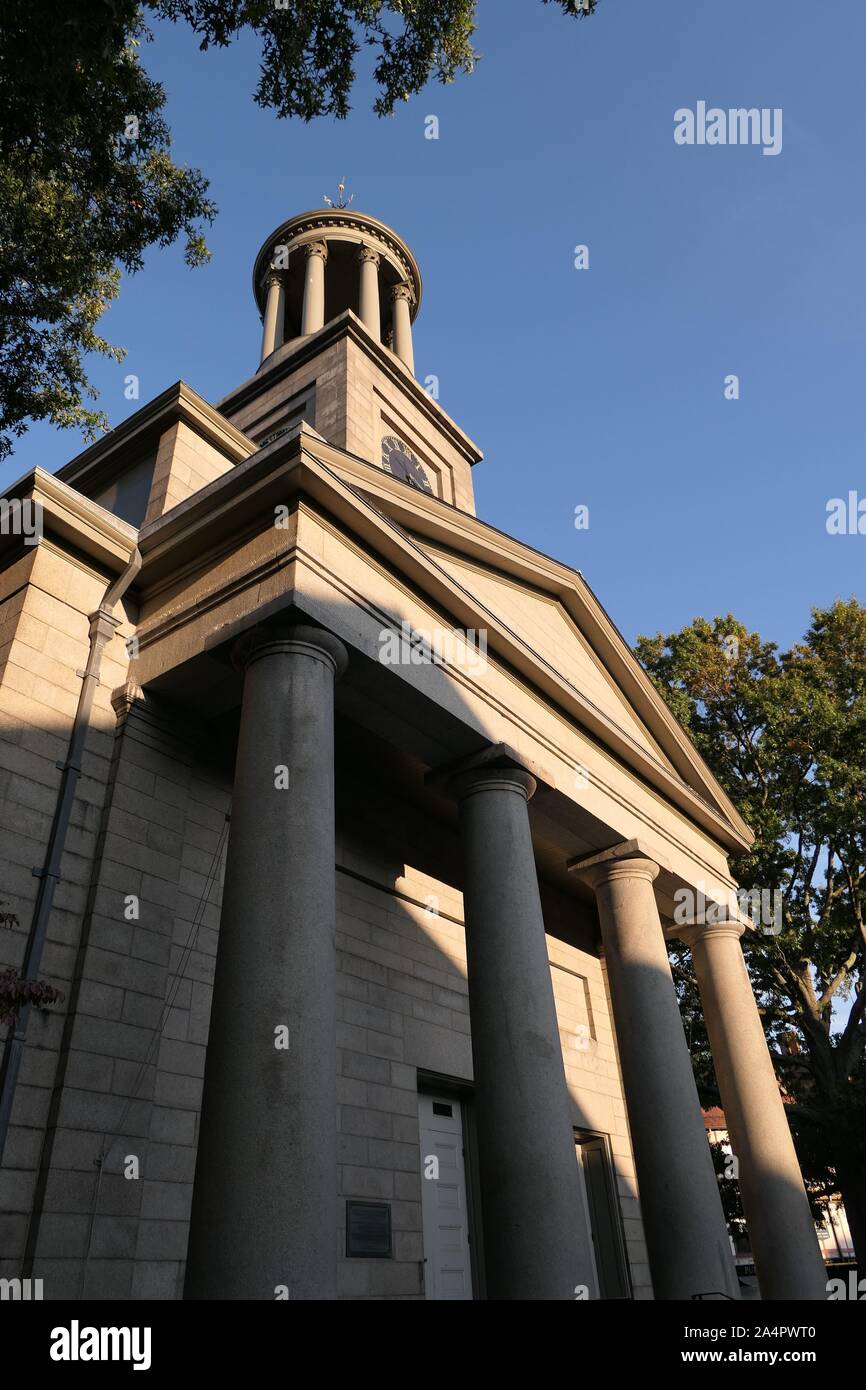 United erste Pfarrkirche Unitarian in Quincy Center Massachusetts Stockfoto