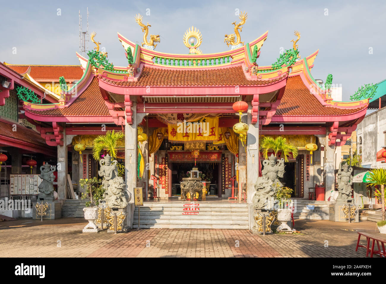 Die Stadt Phuket, Thailand - 21. Januar 2019: Die jui Tui chinesische Schrein. Die vielen Tempel spiegeln die Chinesischen Erbe der Gegend. Stockfoto