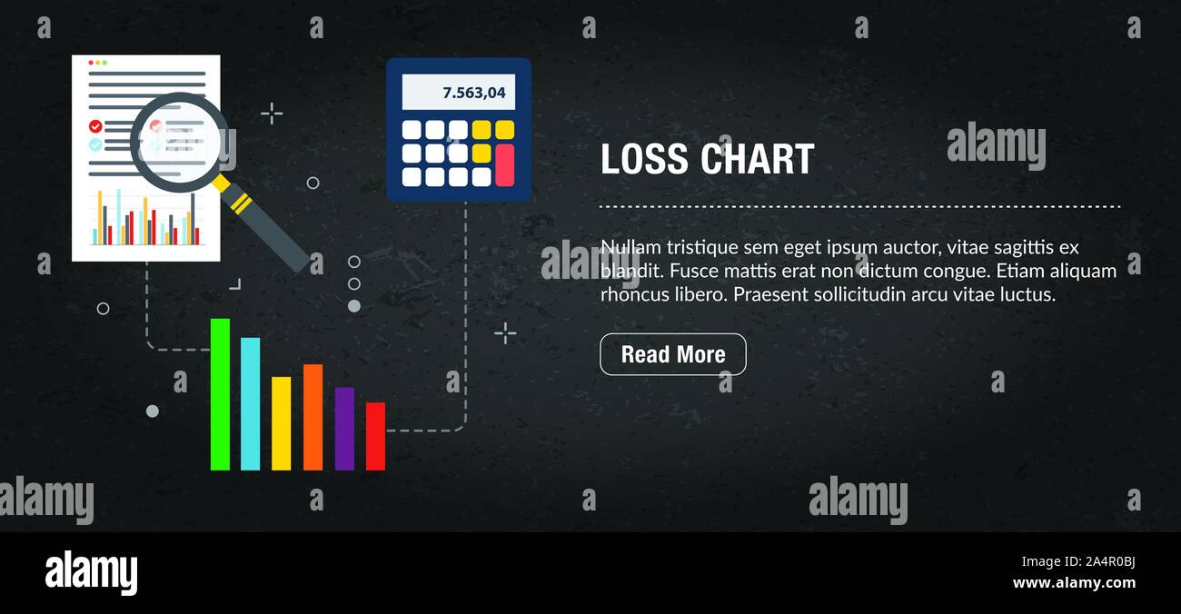 Web Banner für digitales Marketing oder online Werbung auf Webseite, Internet ad, Social Media oder mobile App. Web Banner mit Ikonen des Business, Finanzierung Stock Vektor