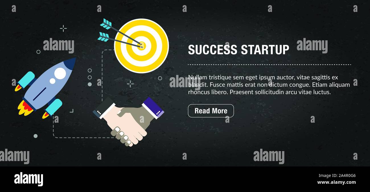 Web Banner für digitales Marketing oder online Werbung auf Webseite, Internet ad, Social Media oder mobile App. Web Banner mit Ikonen des Business, Finanzierung Stock Vektor