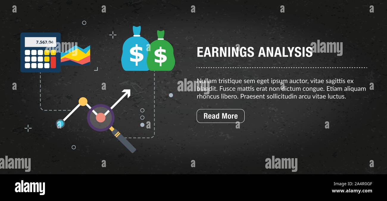 Web Banner für digitales Marketing oder online Werbung auf Webseite, Internet ad, Social Media oder mobile App. Web Banner mit Ikonen des Business, Finanzierung Stock Vektor