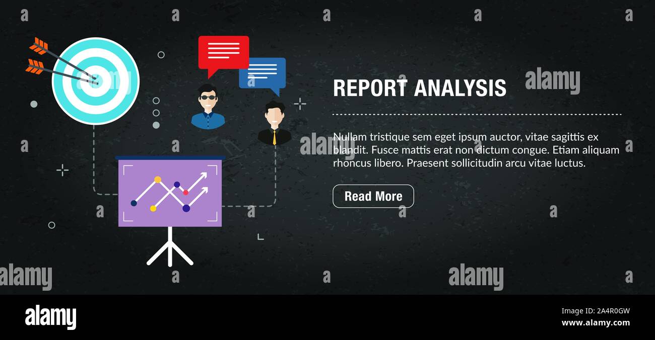 Web Banner für digitales Marketing oder online Werbung auf Webseite, Internet ad, Social Media oder mobile App. Web Banner mit Ikonen des Business, Finanzierung Stock Vektor