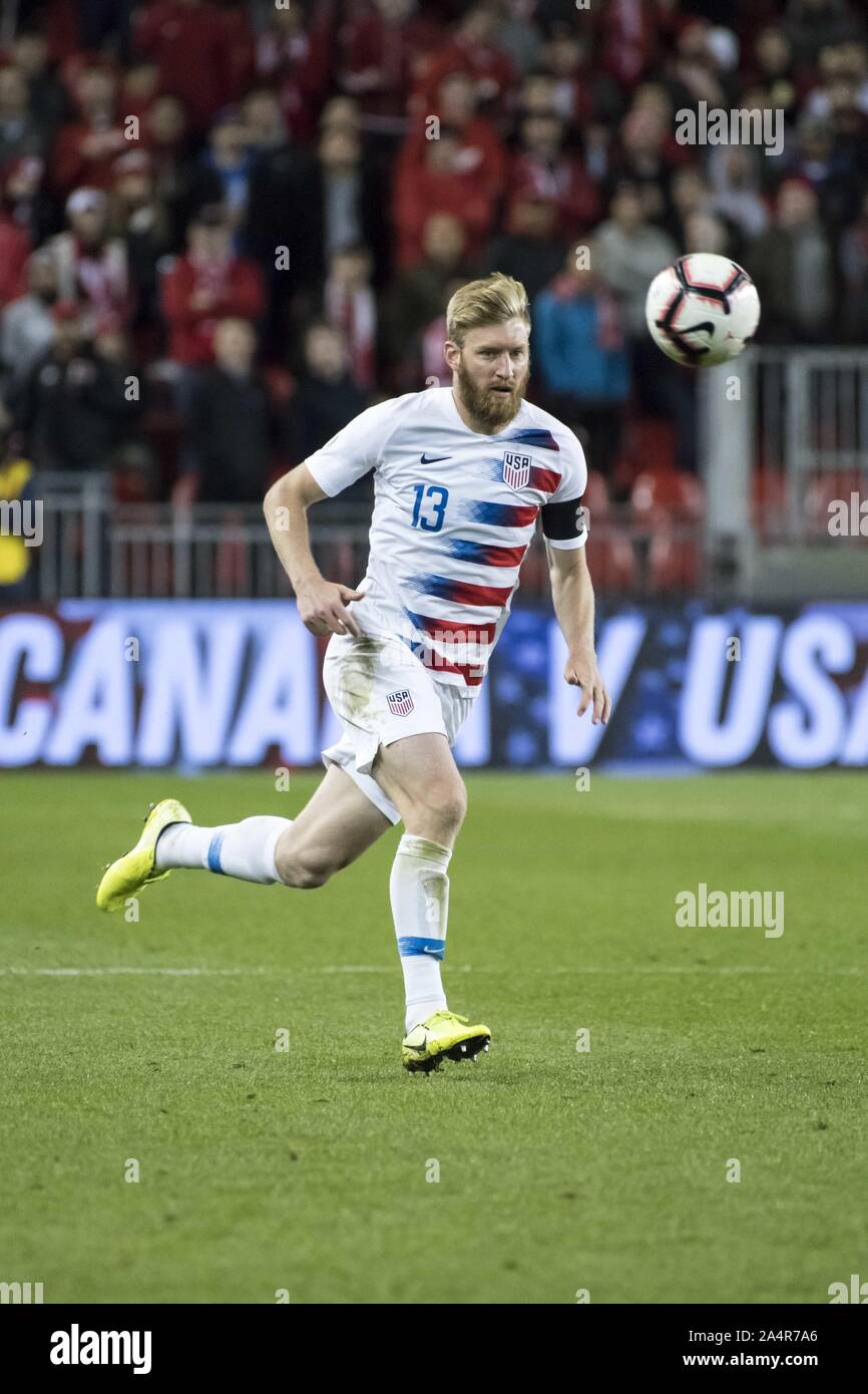 Toronto, Ontario, Kanada. 15 Okt, 2019. Tim Ries (13), die in Aktion während der Kanada vs USA-Nations League qualifier Spiel Quelle: Engel Marchini/ZUMA Draht/Alamy leben Nachrichten Stockfoto