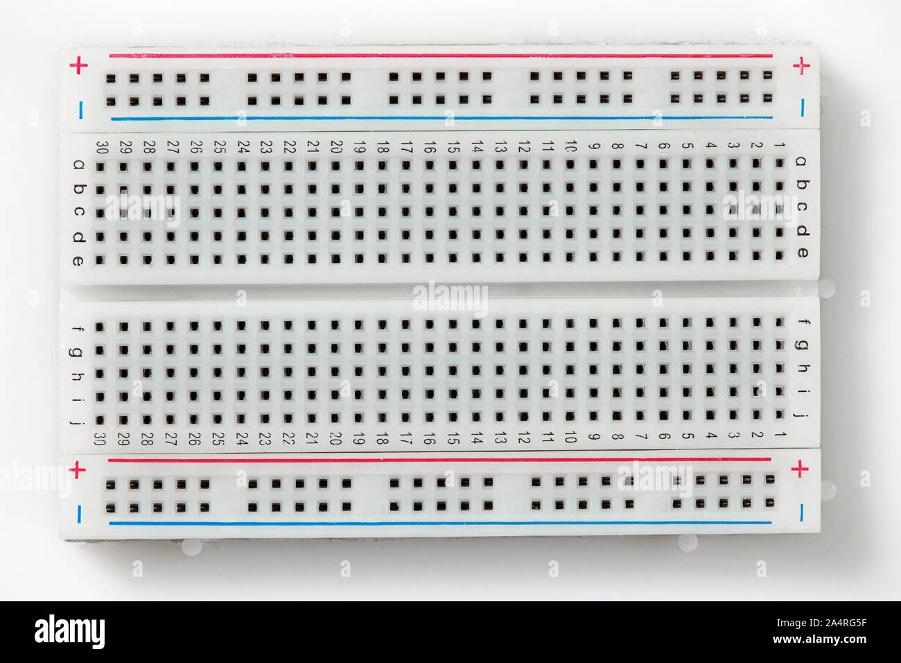 Stromkreis Montageplatte closeup für die Montage elektronischer Bauteile, Einheit, Teil, Funkgeräte und digitale Mikrochip - DIY-Kit für Learning, Training ein Stockfoto