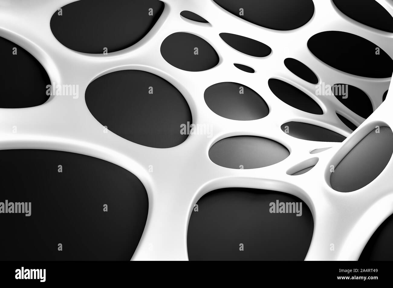 Abstrakte weißen und schwarzen geometrischen Hintergrund. 3D-Rendering Stockfoto