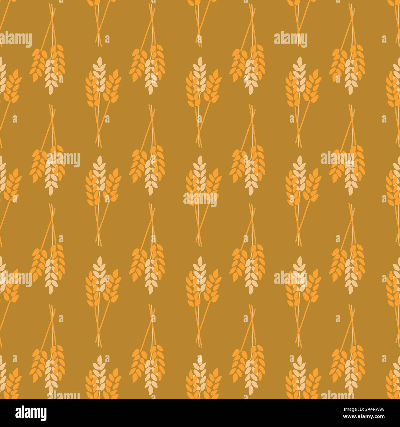 Ernte Hafer Weizen Gerste Roggen Anlage nahtlose Vektor Hintergrund. Stilisierte Herbst Natur Abbildung. Orange Gelb Gold abstrakte Muster fallen flach Cartoon Stock Vektor