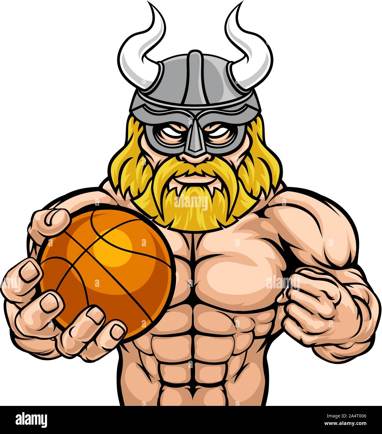 Viking Basketball Sport Maskottchen Stock Vektor