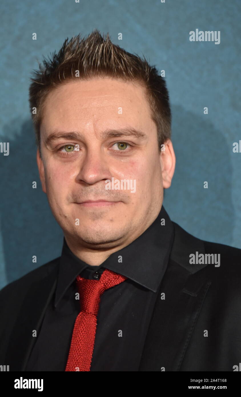 Köln, Deutschland. 14 Okt, 2019. Schauspieler Patrick Vollrath kommt auf die Vorführung des Films "7500" auf dem Filmfestival Köln, Internationales Festival für Film und Fernsehen. Credit: Horst Galuschka/dpa/Alamy leben Nachrichten Stockfoto