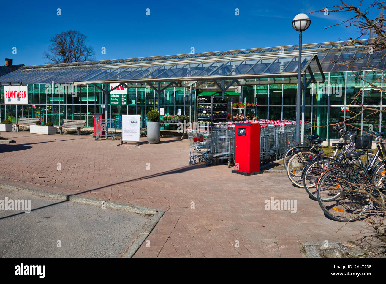 Gärtnerei Garten Center an der Bergianska Tradgarden, (Bergius Botanischer Garten), Frescati, Stockholm, Schweden Stockfoto