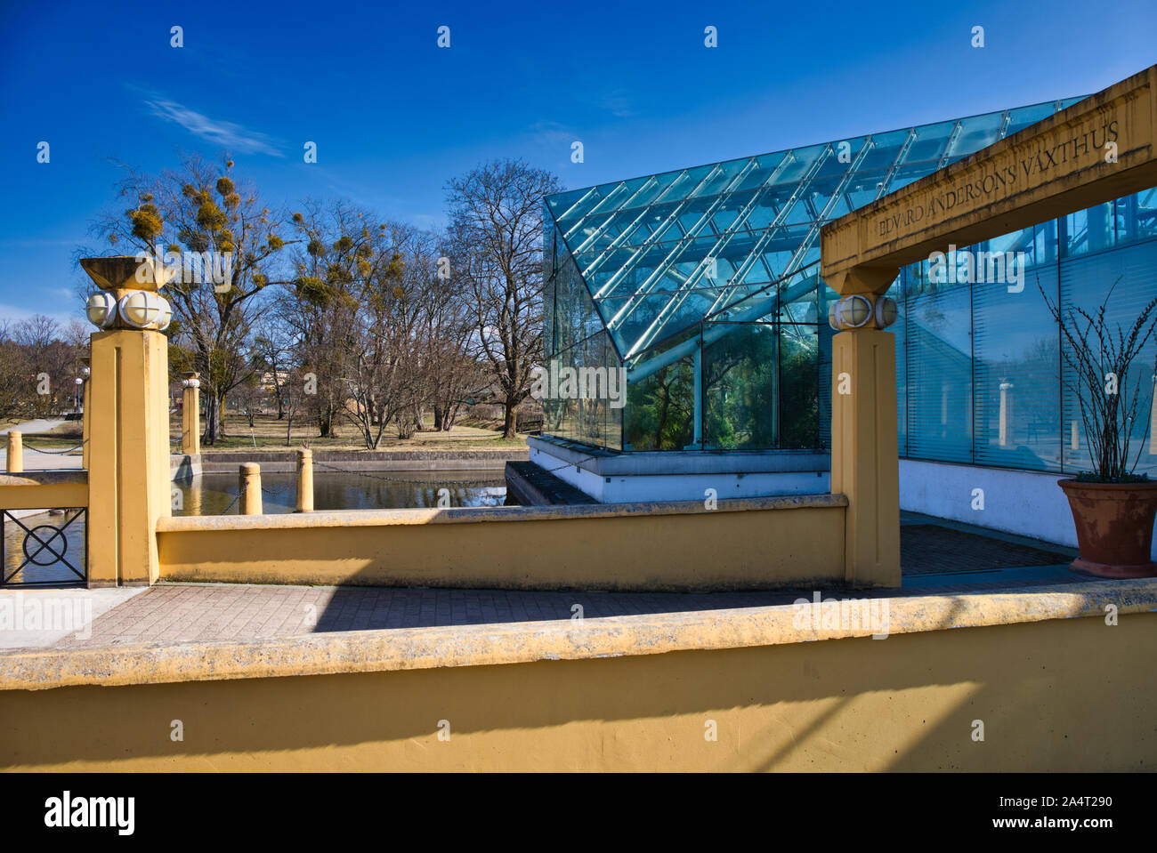 Edvard Anderson's Gewächshaus an der Bergianska Tradgarden (Bergius Botanischer Garten), Frescati, Stockholm, Schweden Stockfoto