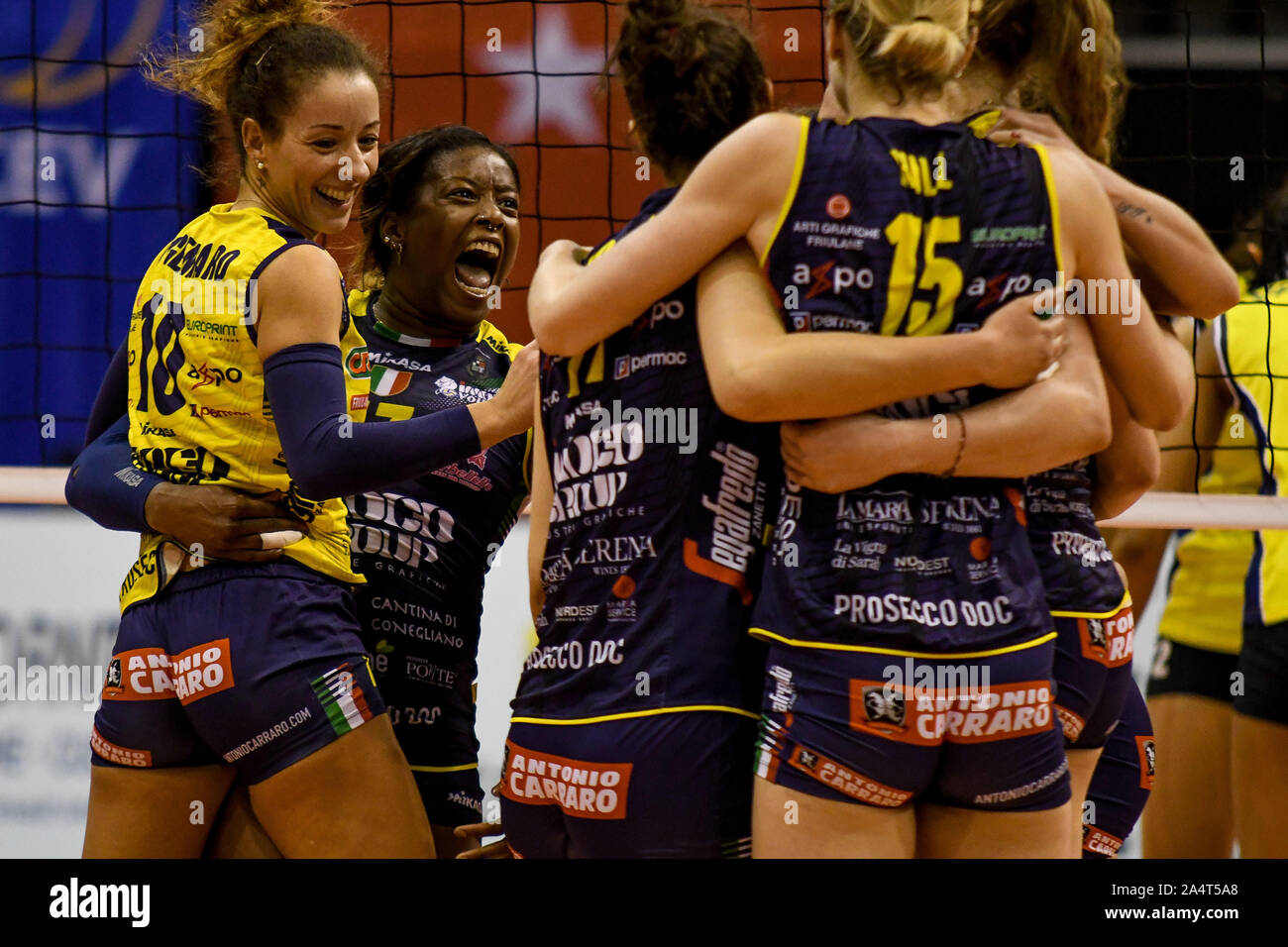 Esultanza Conegliano während der CEV-Halbfinale 2019 - vs Fenerbahçe Imoco Conegliano, Treviso, Italien, 02. April 2019, Volleyball Volleyball Champions League Stockfoto